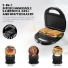 Nikai Sandwich Toaster 2 Slice 3 In 1 Waffle Grill And Sandwich 750W NGT323D Non Stick Coating Plates Cool Touch Housing Detachable Plates With Light Indicator
