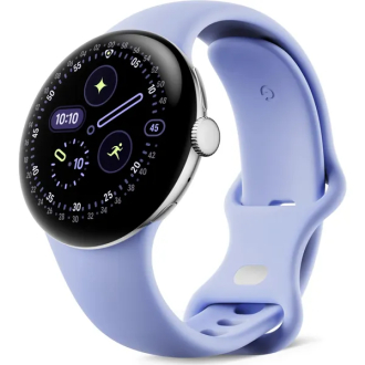 Google Pixel Watch 4 Wi-Fi 41mm - Polished Silver with Iris Active Band