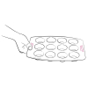 Tefal Easy Grip Baking Tray 12 Holes Nonstick Coating J1625745 carbon steel material large handles easy release dishwasher safe