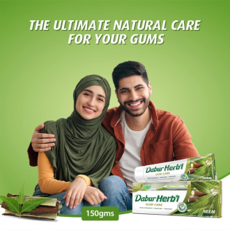 Dabur Herbal Toothpaste Gum Care 150g with Brush Neem - Set of 3 Pcs