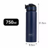 Pigeon Rush Thermos Flask 750ml Blue – Stainless Steel Sipper with Straw, Cleaner & Extra Cap Sap 16259