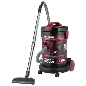 Nikai Vacuum Cleaner 25l Drum with Blower Function 2000w NVC350T Metal Telescopic Tube Large Tank Capacity Rotatable Wheels With Sponge Filter