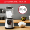Moulinex Blender 2L Tritan Blender Jar with 2 Mills, 1200W, Titanium Coated Blades, 2x Blade Life, Powelix Life Technology, Stainless Steel Body, Backlit Speed Selector, Large Capacity Jar LM88HD27