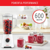 Moulinex Blender 2.8L Plastic Blender Jar with 2 Mills 600W, Grinder and Chopper, BlendForce XXL Jar Blender, 6 Powelix Blades, Leak Free Smart Lock 3-Point System, 2 Speeds, Pulse Function LM458127