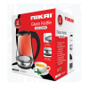 Nikai Jug Kettle 1.7L Glass With Cord Storage 2200W NK323G Automatic Shut Off Heat Plate With Led Indicator Light Detachable Filter Spout Cover