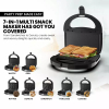Nikai Sandwich Toaster 4 Slice 7 In 1 Sandwich, Grill, Donut, Waffle, Cup Cake, Nutty, Conemaker 750W NGT727D Non Stick Cooking Plate Cool Touch Housing Detachable Plates With Light Indicator
