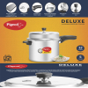 Pigeon Pressure Cooker 12l Deluxe Outer Lid Aluminium Sap 106 - Ergonomic Sturdy Handle Thermal Efficiency Special Alloy Safety Plug