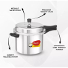 Pigeon Pressure Cooker 7.5l Deluxe Outer Lid Aluminium Sap 104 - Ergonomic Sturdy Handle Thermal Efficiency Special Alloy Safety Plug