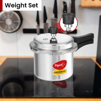Pigeon Pressure Cooker 5l Deluxe Outer Lid Aluminium Sap 103 - Ergonomic Sturdy Handle Thermal Efficiency Special Alloy Safety Plug