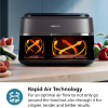 Philips Dual Basket Air Fryer 9L 2750W with LED Display, 8 Presets, Rapid Airflow Design NA350/00