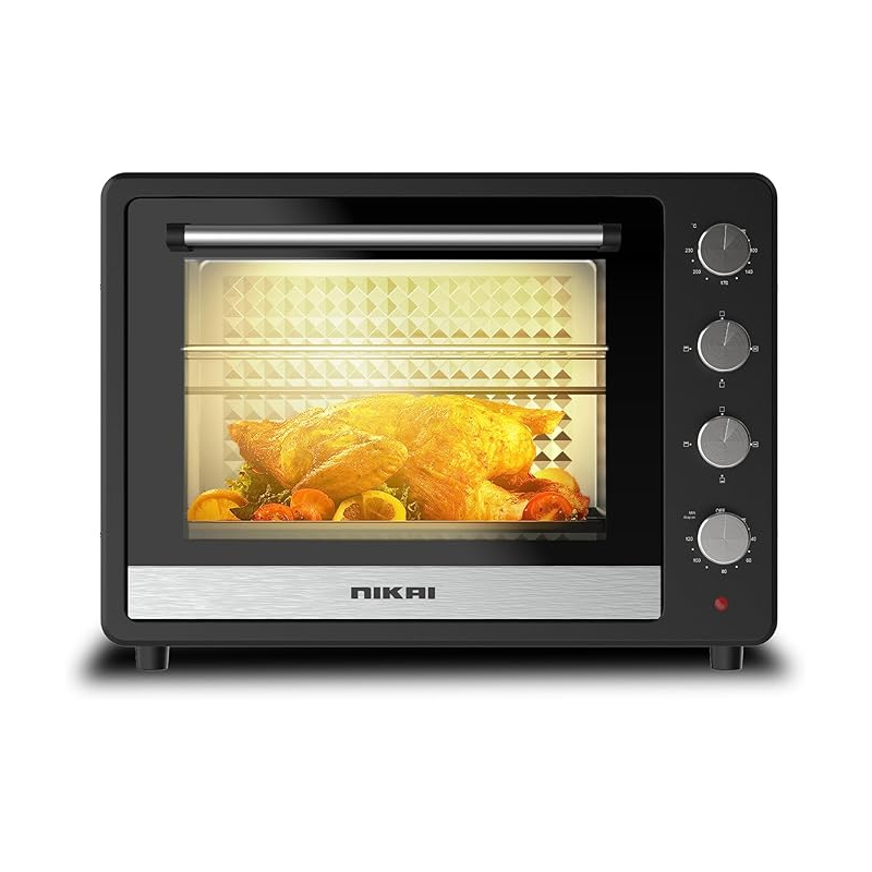 Nikai Oven Electric 65L With Rosting Fuction 4 Knobs Control 2200W Nt6500Src2 120 Mins Timer Convection Function Stainless Steel Heating Elements Inner Light Double Glass Panel 1 Nikai Oven Electric 65L With Rosting Fuction 4 Knobs Control 2200W Nt6500Src2 120 Mins Timer Convection Function Stainless Steel Heating Elements Inner Light Double Glass Panel