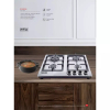 Nikai Gas Cooker 4 Burner Steel Built In Hob 50X45X25 NGH3005N Stainless Steel Auto Pulse Ignition System Heavy Cast Iron Pan Support Straight Flame