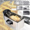 RAF Deep Fryer 2000W 3.5L Single Basket, 4 Ring Fever, Anti Scalding Design, Sectional Temperature Control, Stainless Steel R.5299