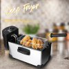 RAF Deep Fryer 2000W 3.5L Single Basket, 4 Ring Fever, Anti Scalding Design, Sectional Temperature Control, Stainless Steel R.5299