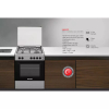 Nikai Oven Cooking Range 4 Burner Double Glass Door 60x55cm U6062FS Glass Lid Button Ignition For Hob With Lamp Stainless Steel Top And Body