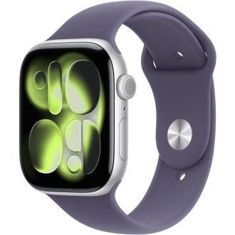 Apple Watch Series 11 46mm Silver Aluminium Case GPS Sport Band - Purple Fog