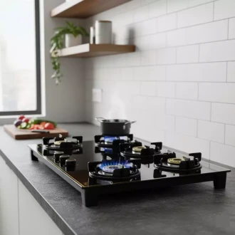 Pigeon 4-Burner Gas Cooker – Infinity Gold Glass Top 8mm Tempered with Titan Burners 19004327