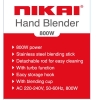 Nikai Hand Blender 600Ml With Cup Stainless Steel Blending Stick 800W Nh8881X Detachable Rod With Blending Cup Easy Storage Hook With Turbo Function