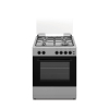 Nikai Oven Cooking Range 4 Burner Double Glass Door 60x55cm U6062FS Glass Lid Button Ignition For Hob With Lamp Stainless Steel Top And Body