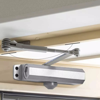 Generic Adjustable Overhead Fire Rated Door Closer - 45-75 kg Capacity, Easy Installation, Durable Aluminum Alloy for Commercial/Domestic Use.