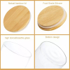 Generic Glass Jar Round with Wooden Lid 10x20cm – Elegant Storage Container for Kitchen & Home R1020(1-6)