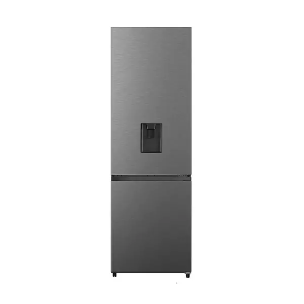 Hisense Refrigerator 347L Bottom Freezer Ultra-Slim Water Dispenser, Frostless Technology, Soft Led Lighting, Low Noise, Titanium Inox H450Bit-Wd