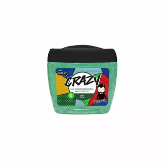 Hobby Hair Gel Crazy Styling Gel Strong 700ml, Aqua Gel for Men & Women, Professional Hairdressing, Fruity Scent, Alcohol Free (Pack of 6)