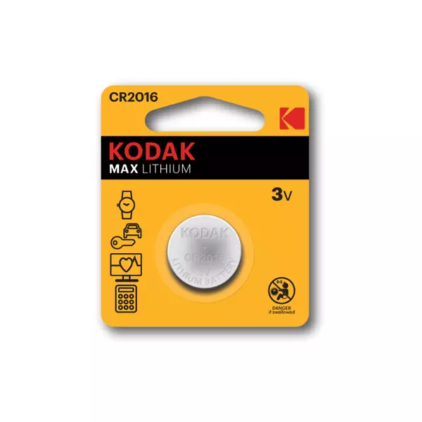 Kodak Button Cell 3V Max Lithium Cr2016 1 Kodak Button Cell 3V Max Lithium Cr2016 - Set Of 3 Pcs