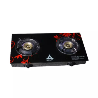 Delta Gas Cooker 2 Burners, Tempered Glass Top, High Efficiency Burners, Easy Ignition, Sleek Design DTG-2GSG