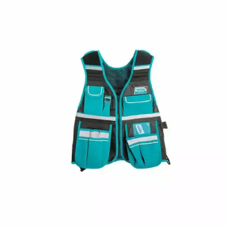 Total Tool Vest with 12 Pockets and 1 Hammer Holder Empty TTVT1601
