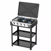 Decakila Gas Cooker 5 Burners with Shelf and Stand Manual Ignition Kmgs019b stainless steel panel iron sheet sprayed cover with non slip footpad