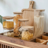 Generic Glass Jar Square with Wooden Lid 10x10cm – Elegant Storage Container for Kitchen & Home S1010(1-38)
