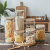 Generic Glass Jar Square with Wooden Lid 10x12cm – Elegant Storage Container for Kitchen & Home S1012(1-40)