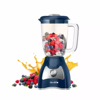 Decakila Blender 1.5l Plastic Jug with Stainless Steel Blades 500w Kejb043l 2 speed control with pulse copper wire motor anti slip feet design