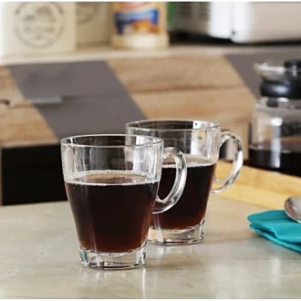 Ocean Mug 6Pcs Caffe Americano 355Ml – Elegant Glass Mugs For Coffee, Tea &Amp; Hot Beverages 3P0244006G0003