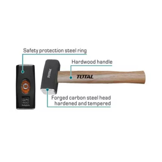 Total Stoning Hammer 1500g Hardwood Handle THTW721500